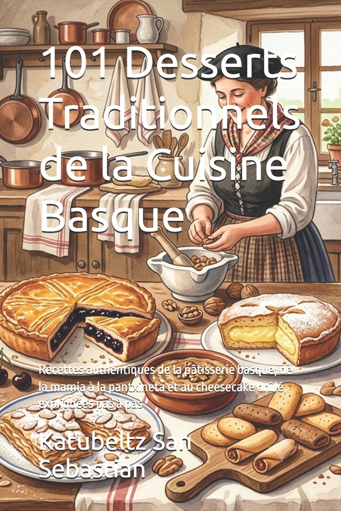 101 Desserts Traditionnels de la Cuisine Basque: Recettes authentiques de la pâtisserie basque, de la mamia à la pantxineta et au cheesecake brûlé, ex cover