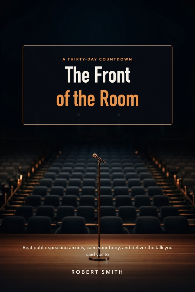 The Front of the Room: A Thirty-Day Countdown for Beating Public Speaking Anxiety, Calming Your Body, and Delivering the Talk You Said Yes To cover
