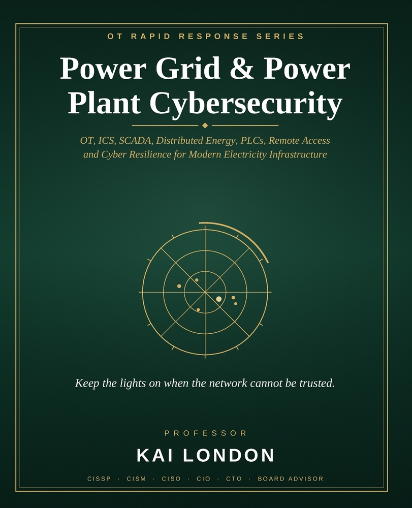 Power Grid & Power Plant Cybersecurity: OT, ICS, SCADA, DER, BESS, Relays, Remote Access and Cyber Resilience for Modern Electricity Infrastructure cover