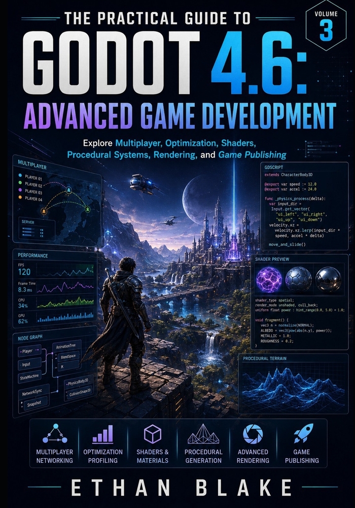 The Practical Guide to Godot 4.6: ADVANCED GAME DEVELOPMENT: Explore Multiplayer, Optimization, Shaders, Procedural Systems, Rendering, and Game Publi cover