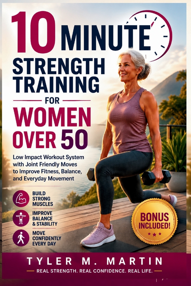 10 Minute Strength Training for Women Over 50: Low Impact Workout System with Joint Friendly Moves to Improve Fitness, Balance, and Everyday Movement cover