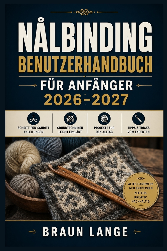 Nålbinding Benutzerhandbuch Für Anfänger 2026-2027: Alte nordische Schlingentechnik meistern: Materialwahl, Oslo- und Mammen-Varianten, Formgebung, Fe cover