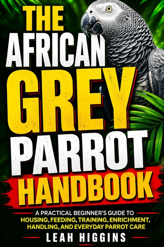 The African Grey Parrot Handbook: A Practical Beginner's Guide To Housing, Feeding, Training, Enrichment, Handling, And Everyday Parrot Care cover