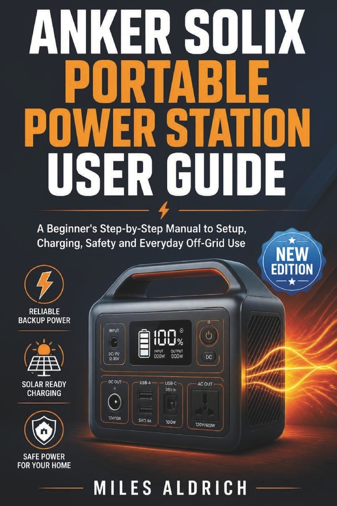 Anker Solix Portable Power Station User Guide: A Beginner's Step-by-Step Manual to Setup, Charging, Safety and Everyday Off-Grid Use cover
