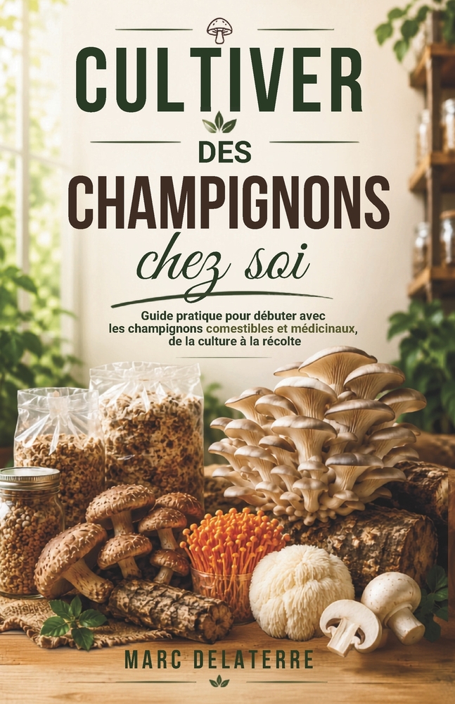 Cultiver des champignons chez soi: Guide pratique pour débuter avec les champignons comestibles et médicinaux, de la culture à la récolte cover