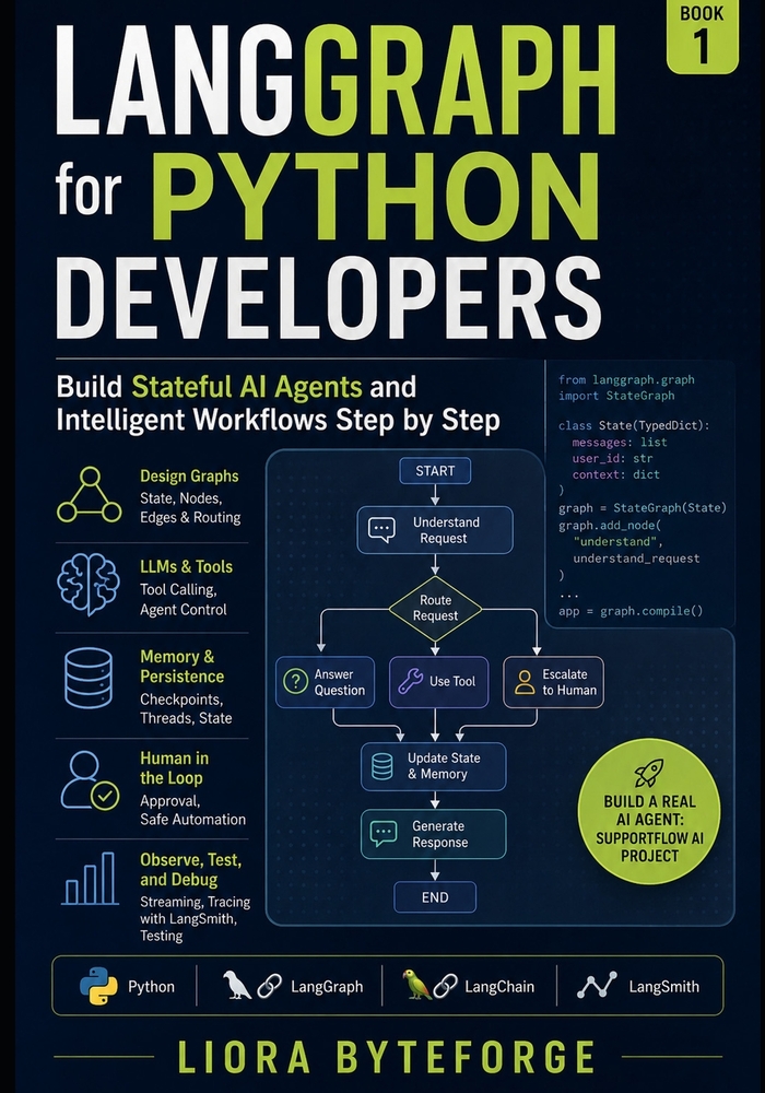LangGraph for Python Developers: Build Stateful AI Agents and Intelligent Workflows Step by Step cover