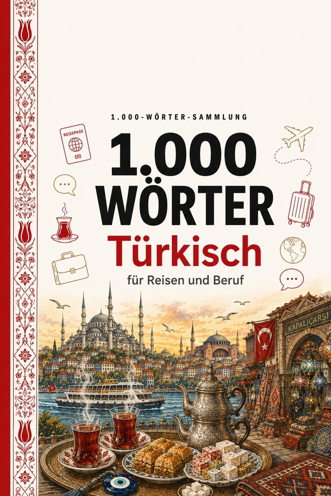 1.000 Wörter Türkisch: für Reisen und Beruf: Der wesentliche türkische Wortschatz für Reisende und Berufstätige - mit einfacher Aussprache und Beispie cover