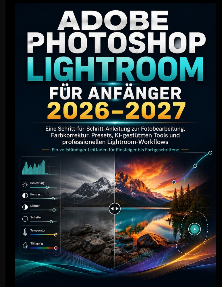 Adobe Photoshop Lightroom Für Anfänger 2026-2027: Eine Schritt-für-Schritt-Anleitung zur Fotobearbeitung und Farbkorrektur Voreinstellungen, KI-gestüt cover