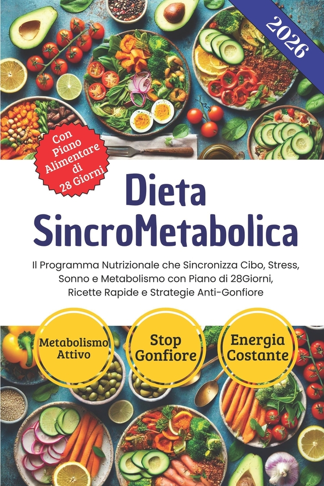 Dieta SincroMetabolica: Il Programma Nutrizionale che Sincronizza Cibo, Stress, Sonno e Metabolismo con Piano di 28 Giorni, Ricette Rapide e Strategie cover
