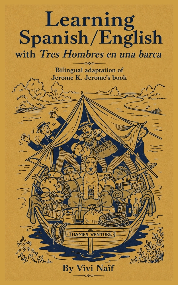 Learning Spanish/English with Tres Hombres en una Barca: bilingual adaptation of Jerome K. Jerome's book cover