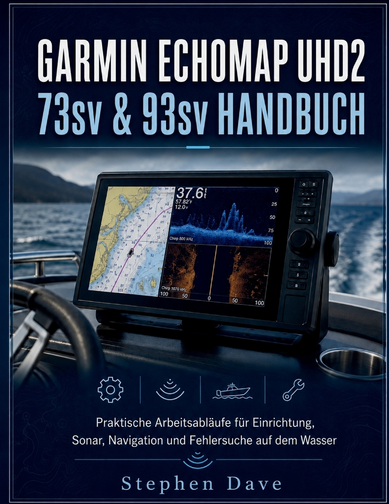 GARMIN ECHOMAP UHD2 73sv & 93sv HANDBUCH: Praktische Arbeitsabläufe für Einrichtung, Sonar, Navigation und Fehlersuche auf dem Wasser cover