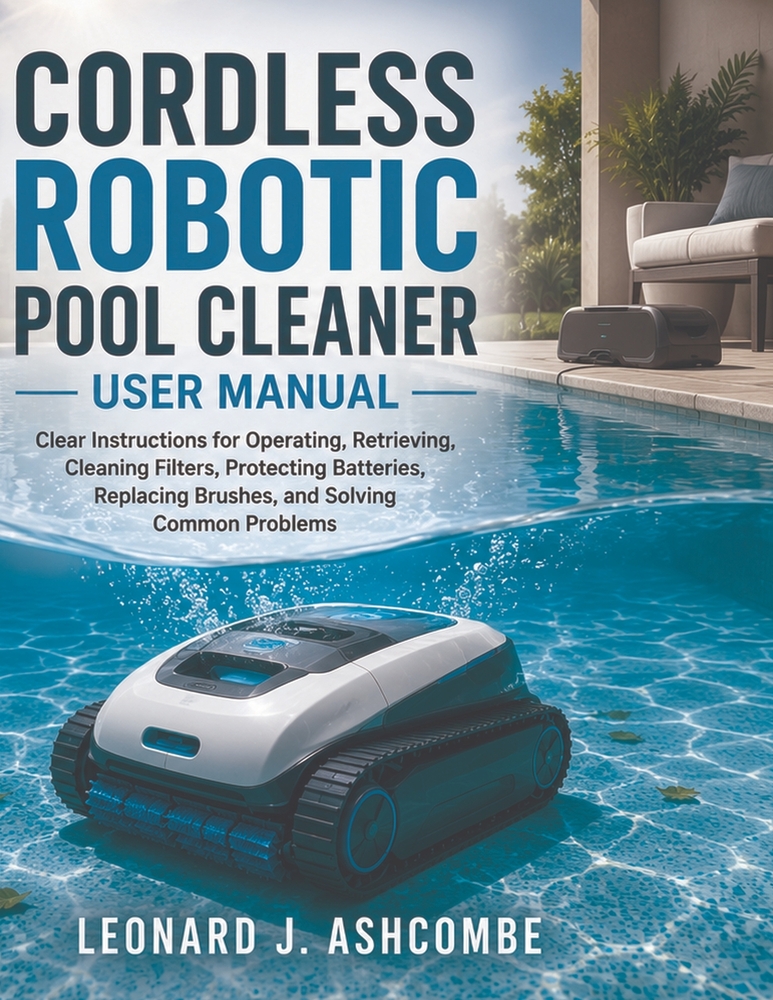 Cordless Robotic Pool Cleaner User Manual: Clear Instructions for Operating, Retrieving, Cleaning Filters, Protecting Batteries, Replacing Brushes, an cover