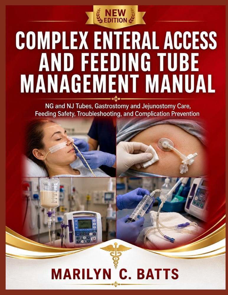 Complex Enteral Access and Feeding Tube Management Manual: NG and NJ Tubes, Gastrostomy and Jejunostomy Care, Feeding Safety, Troubleshooting, and Com cover