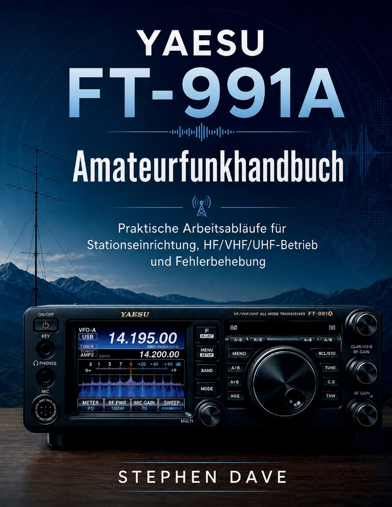 YAESU FT-991A Amateurfunkhandbuch: Praktische Arbeitsabläufe für Stationseinrichtung, HF/VHF/UHF-Betrieb und Fehlerbehebung cover