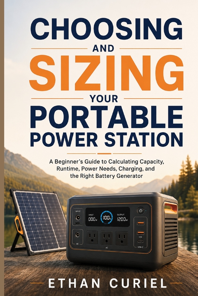 Choosing and Sizing Your Portable Power Station: A Beginner's Guide to Calculating Capacity, Runtime, Power Needs, Charging, and the Right Battery Gen cover