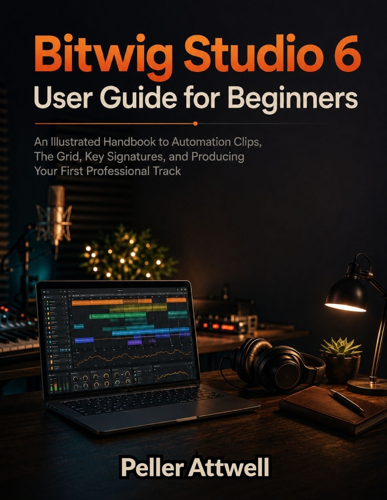 Bitwig Studio 6 User Guide for Beginners: An Illustrated Handbook to Automation Clips, The Grid, Key Signatures, and Producing Your First Professional cover