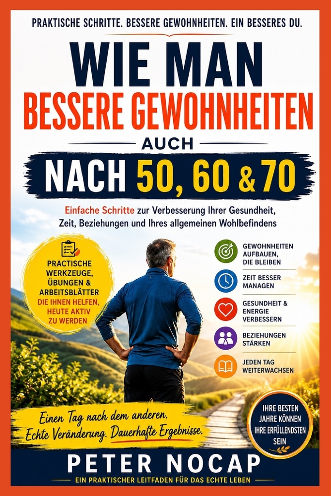 Wie man mit 50, 60 und 70 Jahren bessere Gewohnheiten entwickelt: Einfache Schritte zur Verbesserung Ihrer Gesundheit, Ihrer Zeit, Ihrer Beziehungen u cover