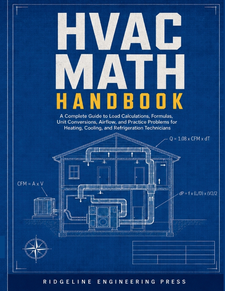 HVAC Math Handbook: A Complete Guide to Load Calculations, Formulas, Unit Conversions, Airflow, and Practice Problems for Heating, Cooling, & Refriger cover