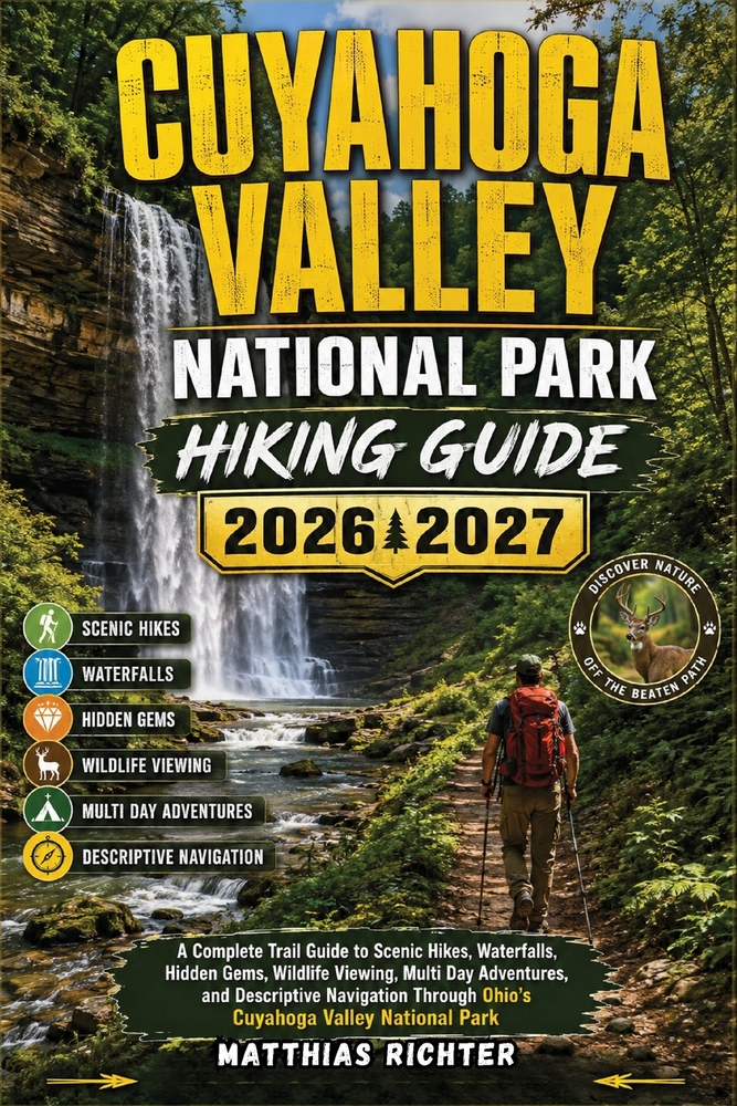 Cuyahoga Valley National Park Hiking Guide 2026-2027: A Complete Trail Guide to Scenic Hikes, Waterfalls, Hidden Gems, Wildlife Viewing, Multi Day Adv cover