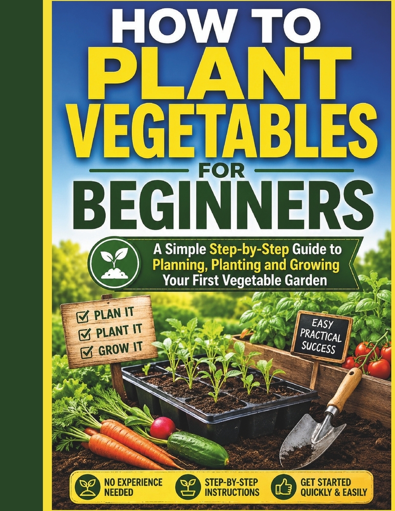 How To Plant Vegetables For Beginners: A Simple Step-by-Step Guide to Planning, Planting and Growing Your First Vegetable Garden cover