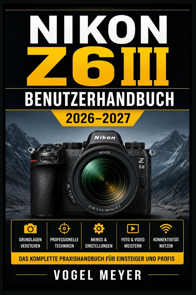 Nikon Z6III Benutzerhandbuch 2026-2027: Klarer Einstieg in Fokuslogik, Lichtsteuerung, Hochgeschwindigkeit, Filmoptionen und effiziente Arbeitsabläufe cover