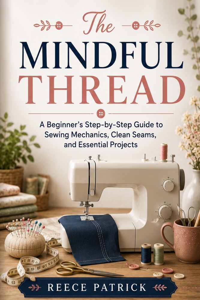 The Mindful Thread: A Beginner's Step-by-Step Guide to Sewing Mechanics, Clean Seams, and Essential Projects cover