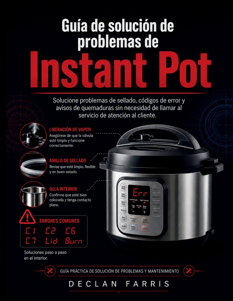 Guía de solución de problemas de Instant Pot: Solucione problemas de sellado, códigos de error y avisos de quemaduras sin necesidad de llamar al servi cover
