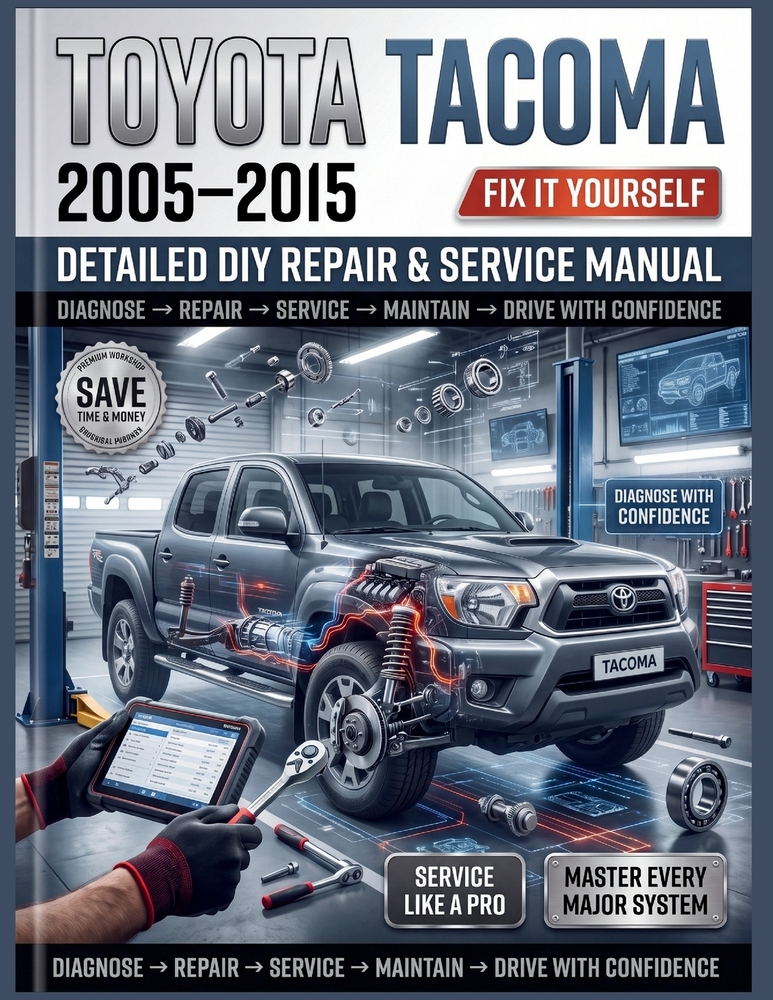 Toyota Tacoma 2005-2015 Detailed DIY Repair & Service Manual: The Definitive Step-by-Step Guide to Routine Maintenance, Advanced Diagnostics, and Tota cover