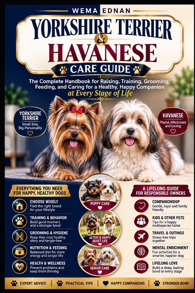 Yorkshire Terrier & Havanese Care Guide: The Complete Handbook for Raising, Training, Grooming, Feeding, and Caring for a Healthy, Happy Companion at cover