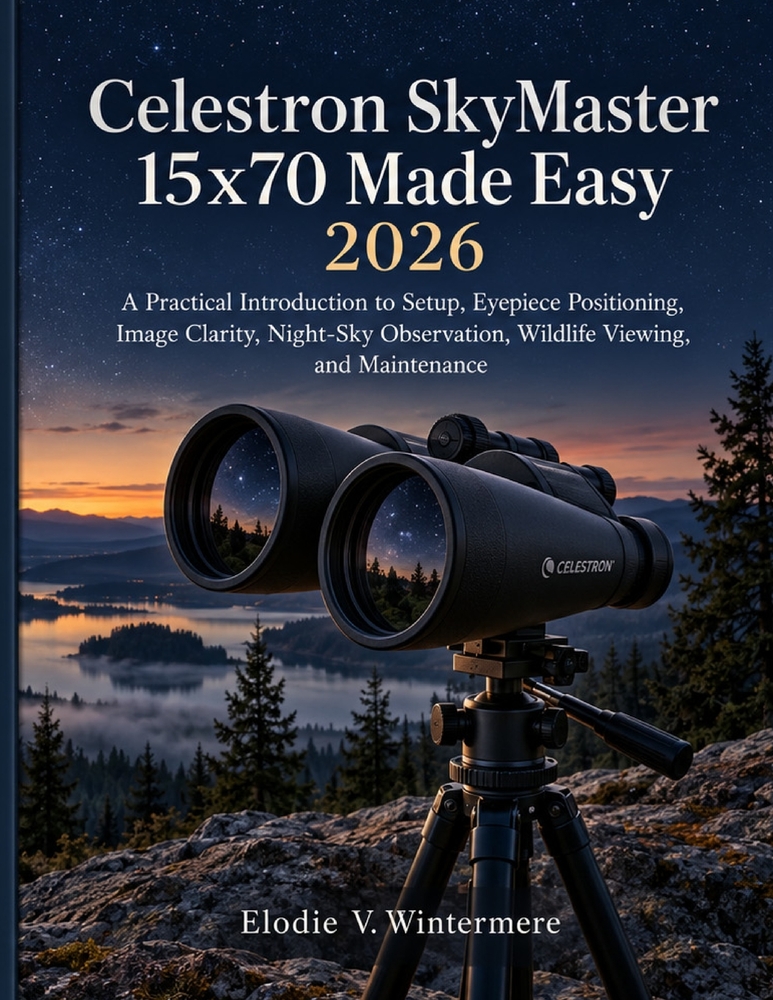 Celestron SkyMaster 15x70 Made Easy 2026: A Practical Introduction to Setup, Eyepiece Positioning, Image Clarity, Night-Sky Observation, Wildlife View cover