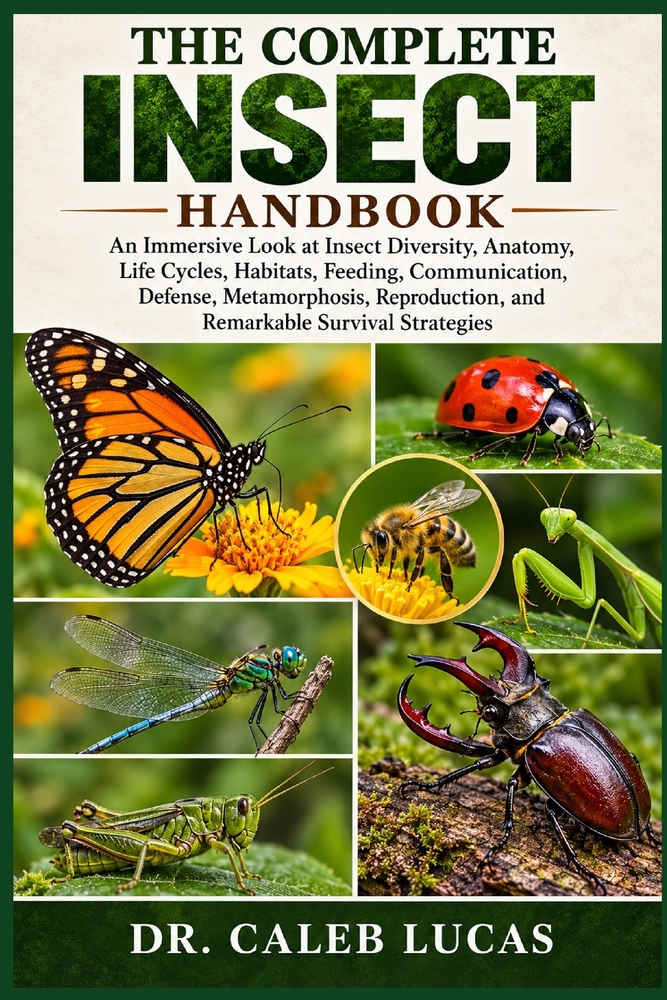 The Complete Insect Handbook: An Immersive Look at Insect Diversity, Anatomy, Life Cycles, Habitats, Feeding, Communication, Defense, Metamorphosis, R cover