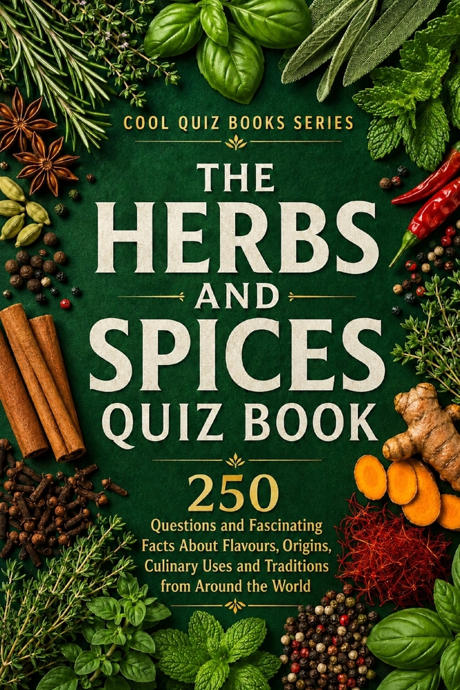 The Herbs And Spices Quiz Book: 250 Questions and Fascinating Facts About Flavours, Origins, Culinary Uses and Traditions from Around the World cover