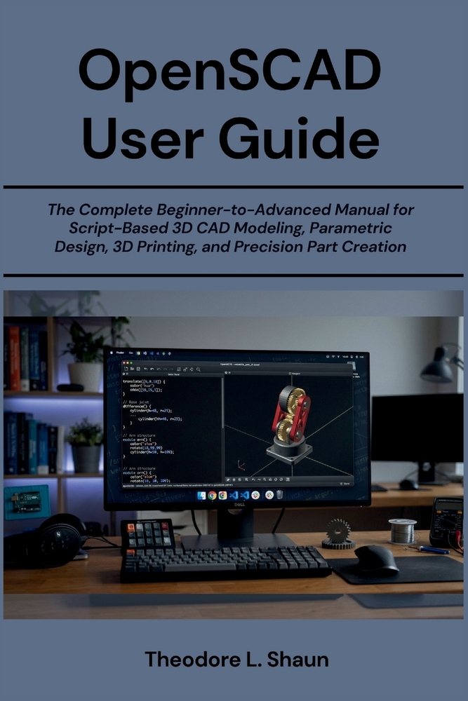 OpenSCAD User Guide: The Complete Beginner-to-Advanced Manual for Script-Based 3D CAD Modeling, Parametric Design, 3D Printing, and Precision Part Cre cover