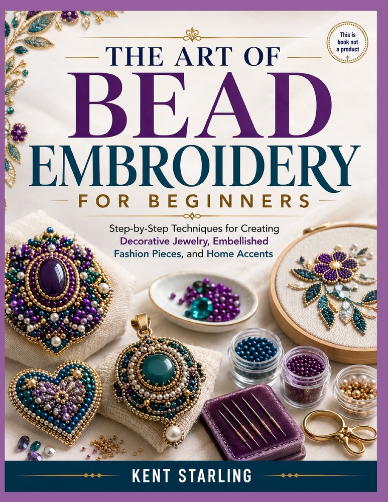 The Art of Bead Embroidery for Beginners: Step-by-Step Techniques for Creating Decorative Jewelry, Embellished Fashion Pieces, and Home Accents cover