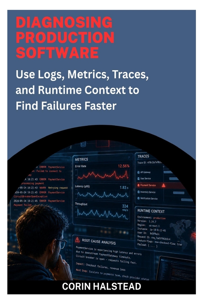 Diagnosing Production Software: Use Logs, Metrics, Traces, and Runtime Context to Find Failures Faster cover