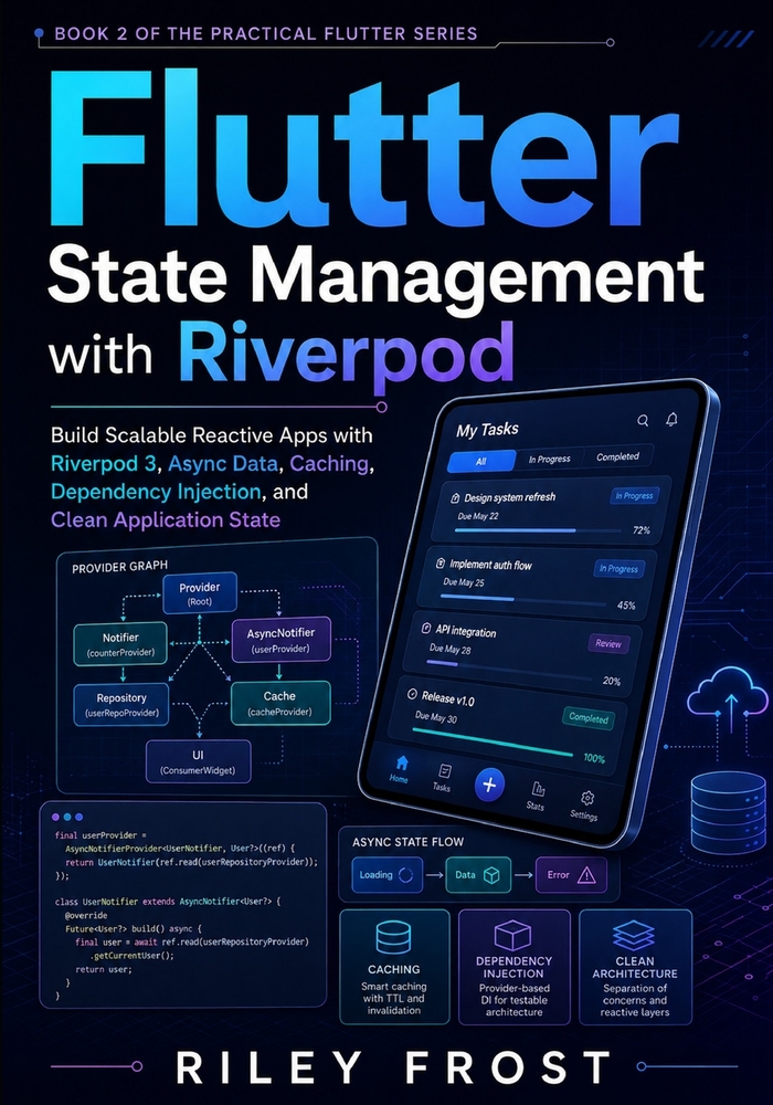 Flutter State Management with Riverpod: Build Scalable Reactive Apps with Riverpod 3, Async Data, Caching, Dependency Injection, and Clean Application cover