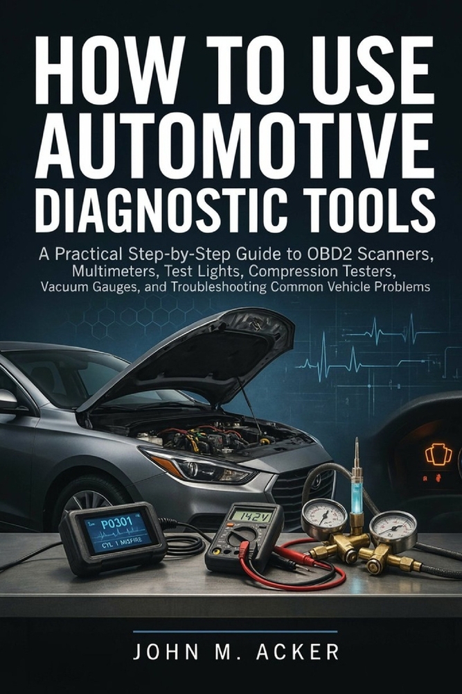 How to Use Automotive Diagnostic Tools: A Practical Step by Step Guide to OBD2 Scanners, Multimeters, Test Lights, Compression Testers, Vacuum Gauges, cover