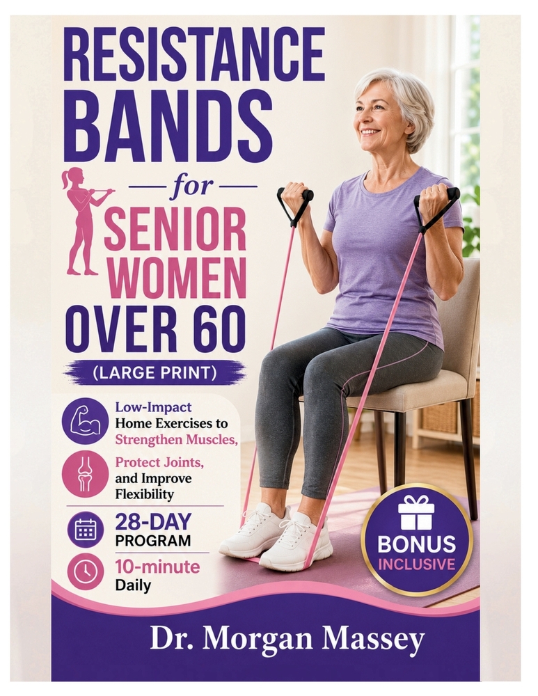 Resistance Bands for Senior Women Over 60 (Large Print): Low-Impact Home Exercises to Strengthen Muscles, Protect Joints, and Improve Flexibility 28-D cover