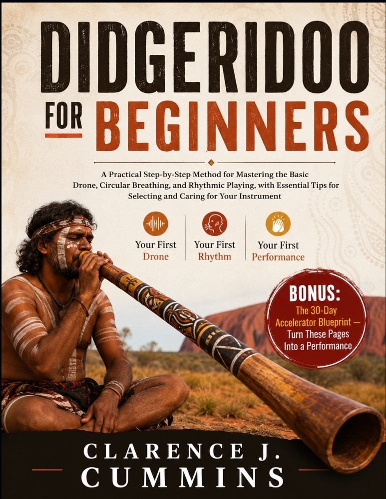 Didgeridoo for Beginners: A Practical Step-by-Step Method for Mastering the Basic Drone, Circular Breathing, and Rhythmic Playing, with Essential Tips cover