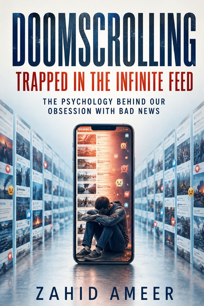 Doomscrolling: Trapped in the Infinite Feed: The Psychology Behind Our Obsession with Bad News cover