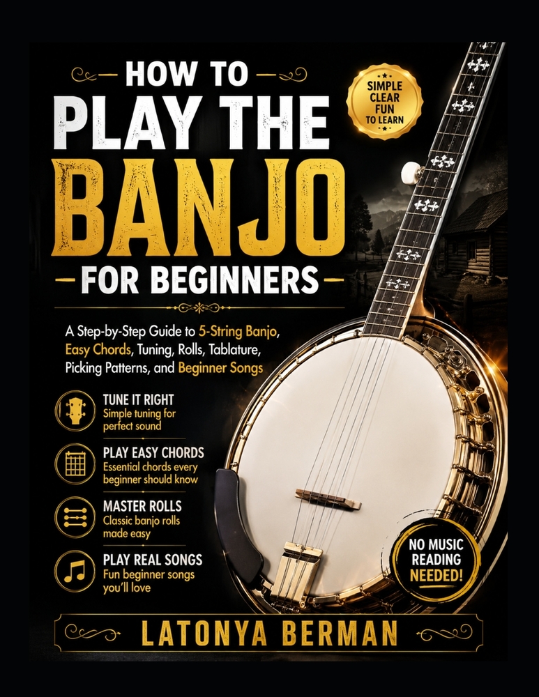 How to Play the Banjo for Beginners: A Step-by-Step Guide to 5-String Banjo, Easy Chords, Tuning, Rolls, Tablature, Picking Patterns, and Beginner Son cover
