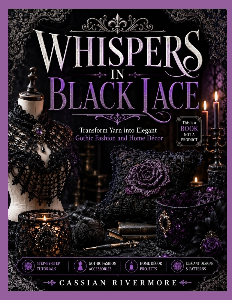 Whispers in Black Lace: Transform Yarn into Elegant Gothic Fashion and Home Décor cover