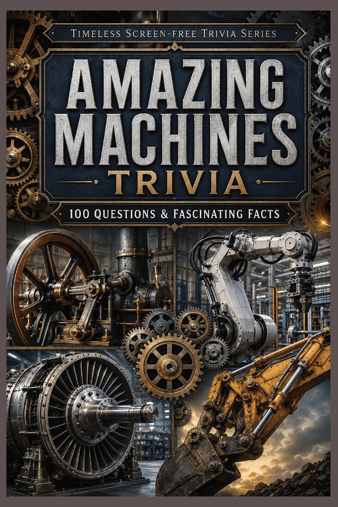 Amazing Machines Trivia: 100 Questions & Fascinating Facts About Gears, Steam Engines, Mill Machinery, Hydraulics, Robots and the Machines That Change cover