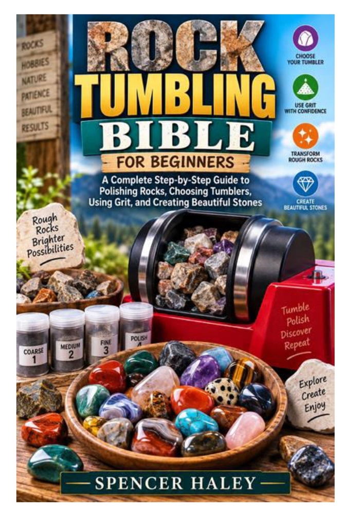Rock Tumbling Bible for Beginners: A Complete Step-by-Step Guide to Polishing Rocks, Choosing Tumblers, Using Grit, and Creating Beautiful Stones cover