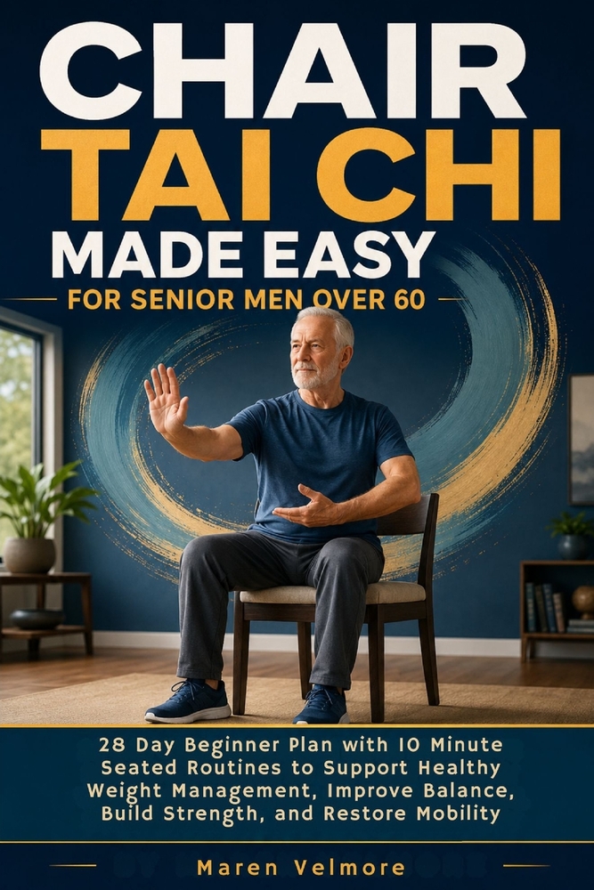 Chair Tai CHI Made Easy for Senior Men Over 60: 28 Day Beginner Plan with 10 Minute Seated Routines to Support Healthy Weight Management, Improve Bala cover