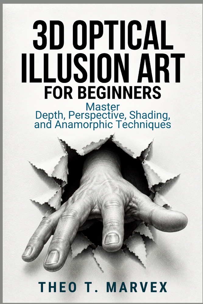 3D Optical Illusion Art For Beginners: Master Depth, Perspective, Shading, and Anamorphic Techniques cover
