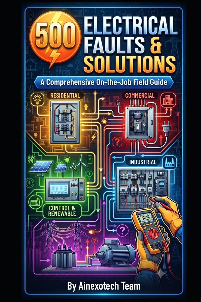 500 Electrical Faults & Solutions: A Practical Field Guide to Troubleshooting Residential, Commercial, Industrial, Power, Motor, Control & Renewable E cover