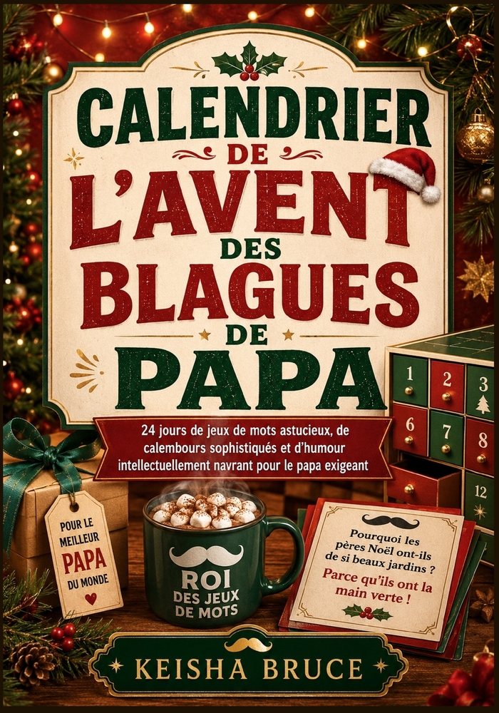 Calendrier de l'Avent des Blagues de Papa: 24 jours de jeux de mots astucieux, de calembours sophistiqués et d'humour intellectuellement navrant pour cover