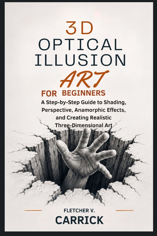 3D Optical Illusion Art For Beginners: A Step-by-Step Guide to Shading, Perspective, Anamorphic Effects, and Creating Realistic Three-Dimensional Art cover
