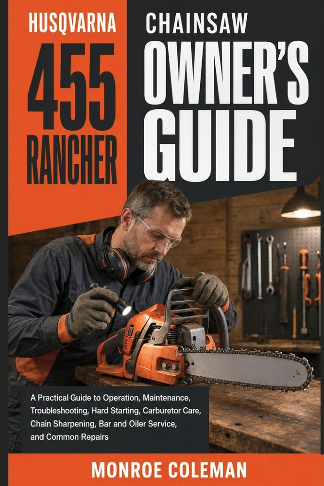 Husqvarna 455 Rancher Chainsaw Owner's Guide: A Practical Guide to Operation, Maintenance, Troubleshooting, Hard Starting, Carburetor Care, Chain Shar cover